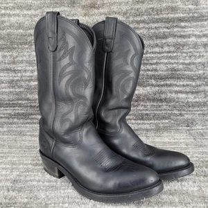 Double H Arbeit Western Cowboystiefel Schwarz Leder Herren Größe 9D Aeroglide - Bild 1 von 11
