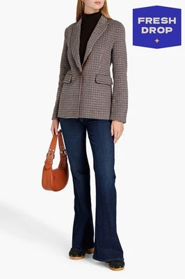 PVP €356 MAJE Chaqueta Blazer Varmino EU36 US4 UK8 S Mezcla Lana Pata de Gallo Foto 1 de 4