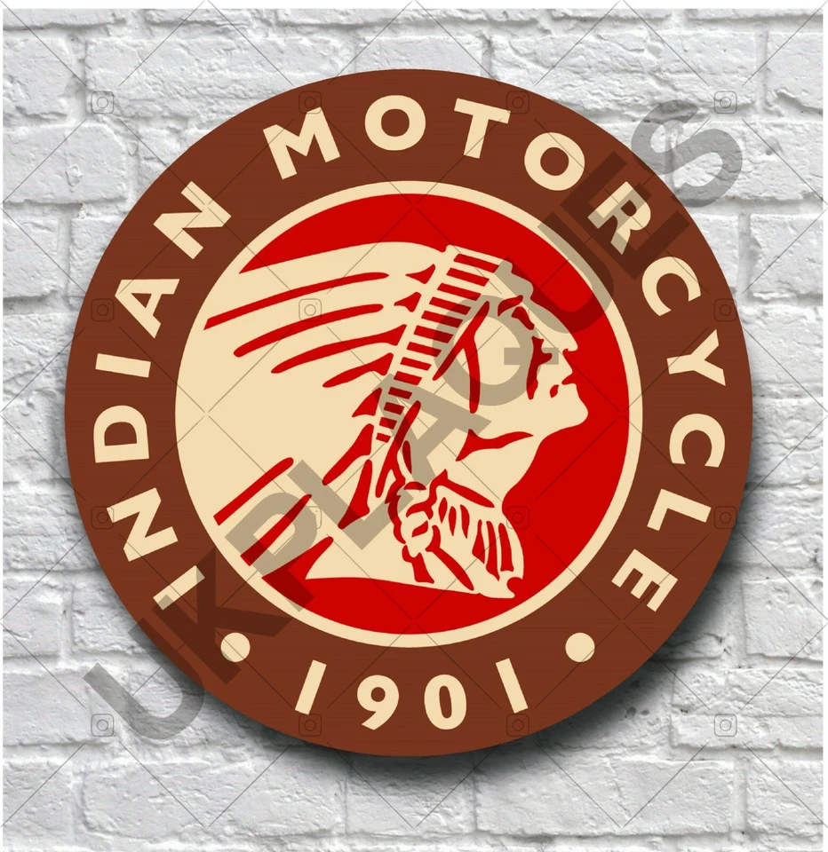 MOTO INDIA 2 FT GRANDE GARAJE PLACA MOTO VINTAGE SCOUT BOBBER Foto 1 de 4