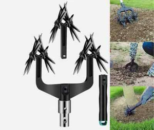 Ergonomic Rotary Cultivator with 6 Star Wheel - NEW Labor Saving Tiller Design - Picture 1 of 10