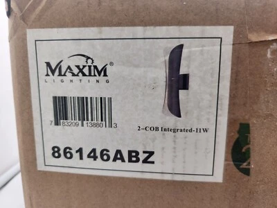 Maxim 86146ABZ Scroll Open Aluminum Shade Outdoor LED Wall Sconce 21"H x 6"W - Image 1 of 3