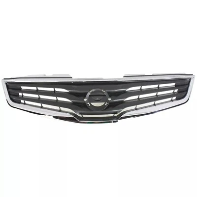 New Grille For 2010 2011 2012 Nissan Sentra Chrome Shell w/ Gray Insert Plastic - Image 1 of 4