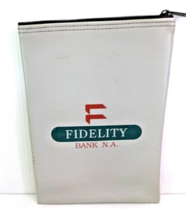 Vintage Fidelity Bank NA Pfandtasche Reißverschluss 7" x 10,5" - Bild 1 von 4