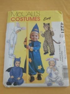 McCall's 4221 Infant Costume Pattern -Rabbit,Wizard, Bat & Leopard Sz S-L Uncut - Picture 1 of 2