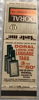 Cubierta de libro de cerillas 20 Strike vintage - Cigarrillos Doral Foto 1 de 2