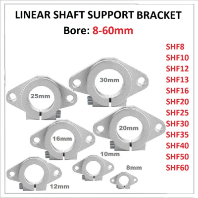 SHF8 SHF10 SHF12 SHF13 - SHF60  8-60mm Bore LINEAR SHAFT SUPPORT BRACKET MOUNT - Image 1 of 4
