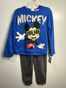 disney boys mickey mouse sweatshirt sweatpants outfit size 7 - Picture 1 of 4