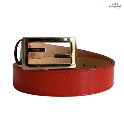 Auténtico cinturón FENDI charol rojo FF baguette hebilla 70/28 - 8C0130 Foto 1 de 4