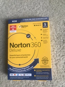 Norton 360 Deluxe 5-Devices + 50GB Of Secure PC Cloud Storage PC/MAC/Mobile - Picture 1 of 1