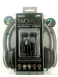 Sentry Two Pack Folding Headphones & Earbuds with In-Line Mic HC250 New & Sealed - Picture 1 of 9