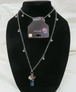 New Official NFL New England Patriots Frosted Bead Necklace W/ Pendants   - Picture 1 of 3
