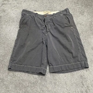 Hollister Vintage Button Fly Chino shorts Mens 36 Blue White Pinstriped Cotton - Picture 1 of 15