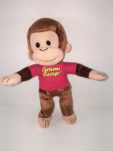 Curious George With Red T-shirt 9” Soft Stuffed Animal Plush Toy Tag Removed - Picture 1 of 5