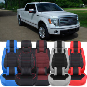 PU Leather Car Seat Covers For Ford F-150 Crew Cab 2007-2022 Waterproof Full Set