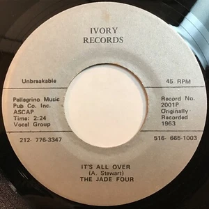 The Jade Four - It's All Over / Skyline Of Manhattan 45 RPM Record - Doo Wop - Picture 1 of 1