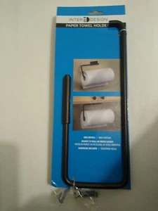Inter Design Black Metal Paper Towel Holder With Screws - Picture 1 of 3