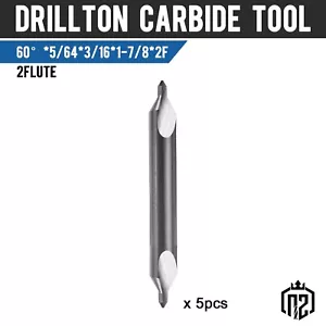 5PCS 60 Degree 5/64" x 3/16" x 1-7/8" Solid Carbide Center Drills-Double End NEW - Picture 1 of 7
