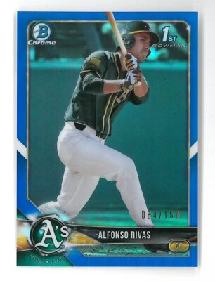 2018 Bowman Chrome Draft ALFONSO RIVAS #BDC-141 Blue Refractor 084/150 - Image 1 of 2