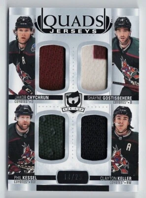 2021-22 The Cup Quads Jersey Chychrun Gostisbehere Phil Kessel Clayton Keller 25 - Image 1 of 2