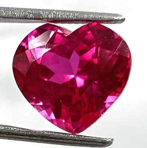 Ruby 7-9 Carat Faceted Heart Shape Ruby Loose Gemstone from Burma Shiny Gems - Picture 1 of 4