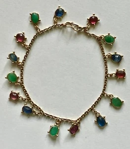 14K MASSIVES GOLD SCHILDKRÖTE MULTI EDELSTEINE ARMBAND 6,8g ~ RAR - Muttertagsgeschenk - Bild 1 von 3