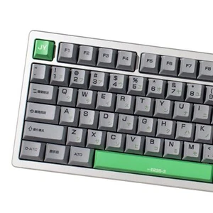 Grey Green Japanese Keycaps 148 Keys PBT Cherry Profile ASIN/ISO Layout 75% - Picture 1 of 7