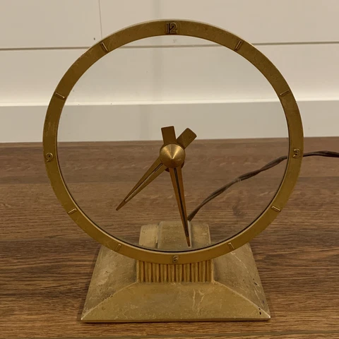 Vintage Art Deco Jefferson Golden Hour Electric Clock 580-101 Working Cover