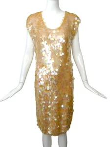NORMA KAMALI- 1990s Paillette Knit Dress, Size 6 - Picture 1 of 4