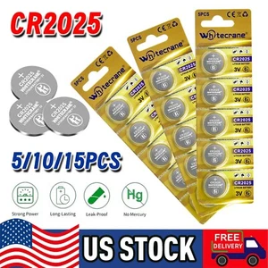 New 5/10/15pcs CR2025 3V LITHIUM Batter For Watch Calculator Clock Car Key - Picture 1 of 13