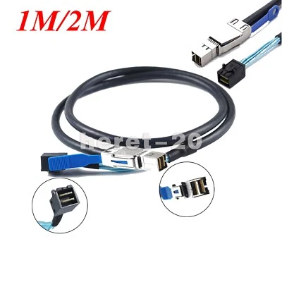 Mini SAS SFF-8644 with IC to SAS SFF-8643 Server Connection Adapter Cable 1M/2M - Image 1 of 4