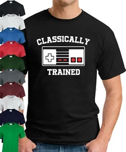 CLASSICALLY TRAINED T-SHIRT > Funny Slogan Novelty Geeky Gift Gaming Console - Picture 1 of 22