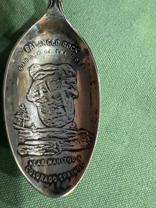 Balanced Rock Garden of the Gods Colorado Columbine Antique Sterling Spoon (S327 - Picture 1 of 10