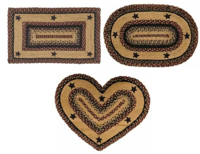 Blackberry Star Braided Area Rug By IHF Rugs. Oval & Rectangle. Many Sizes.  - Image 1 of 4