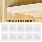 No Nail Shelf Support Pegs Adhesive Plastic Clips for Wall Hanger Pack of 10
