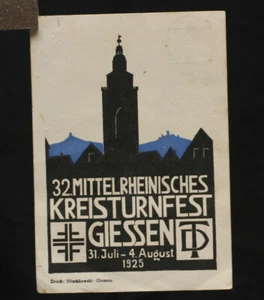 alte AK 32. Mittelrheinisches Kreisturnfest Giessen 31.7.-4.8.1925 - Bild 1 von 6
