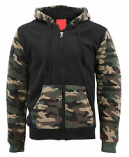 Maximos Men's Faux Sherpa Lined Camo Hoodie Jacket