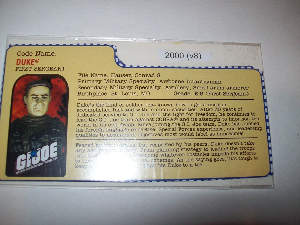 Tarjeta de archivo GI Joe (2000) - DUKE v8 - Ver descripción Foto 1 de 1