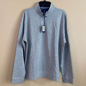 Johnnie-O New Size XL Light Grey Cotton Blend Sully Quarter Zip Pullover - Picture 1 of 13