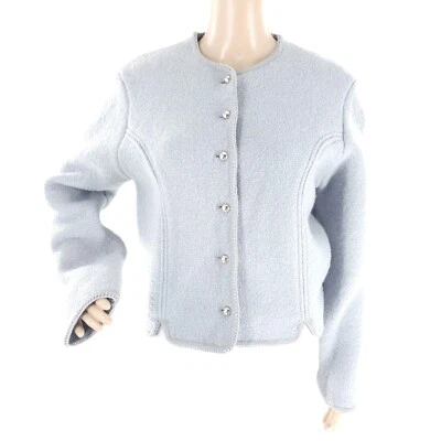 Tally Ho Women Cardigan Sweater 100% Wool Button Front Size Gray Size 14 - Image 1 of 4