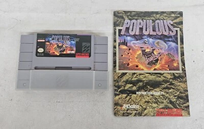 Cartucho de juego SNES Super Nintendo POPULOSO con manual FUNCIONA Foto 1 de 4