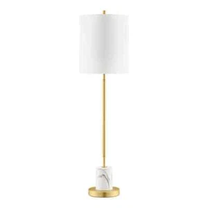 Hampton Bay Ashton 34 in. White Table Lamp with Marble Base - Picture 1 of 6
