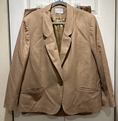 Blazer Pendleton Vintage 100% Lana Camel Tostado Con Falda Conjunto Traje Talla Grande 20W Foto 1 de 4