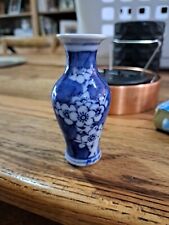Ceramic Vase Miniature Asian Style Blue