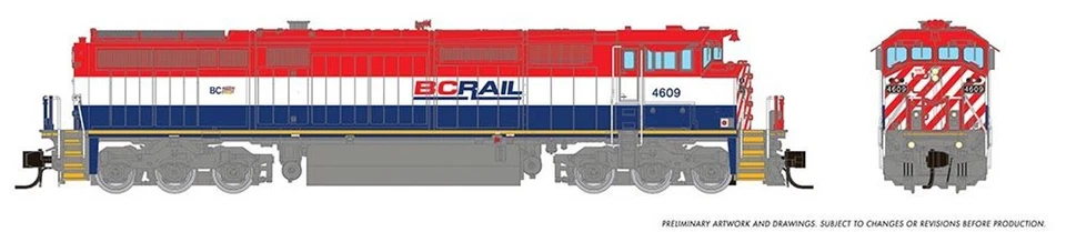 Rapido N GE C40-8M Dash 8-40CM British Columbia Railway BCOL #4609 DCC/SN 540548 - Image 1 of 1