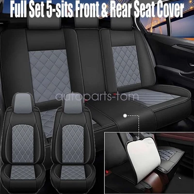 Full Surround Set For Mercedes Benz Car 5-Seat Cover Cushion Covers Black+Gray - Image 1 of 4