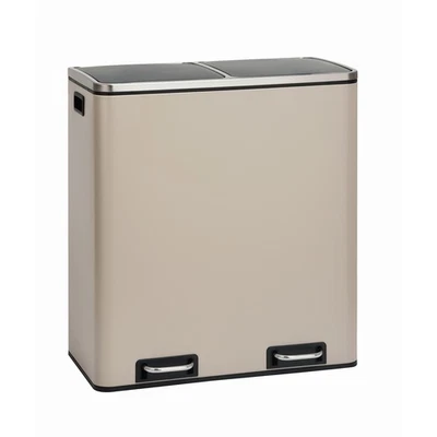 SVITA TM2X30 Treteimer 60 Liter Abfalleimer Mülleimer Design Mülltrennung Taupe - Bild 1 von 4