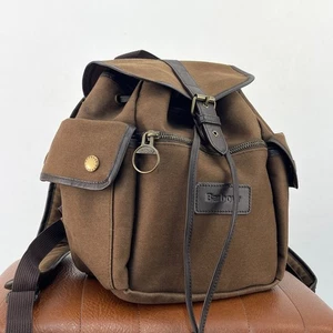 Mochila de Lona Barbour Marrón Pequeña Cuero Marrón Borde Explorer Mochila Bolso - Imagen 1 de 9