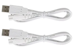 USB Power Cord 4 ft (2-Pack) USB To 2- prong Cable *Open Box* - Photo 1 sur 3