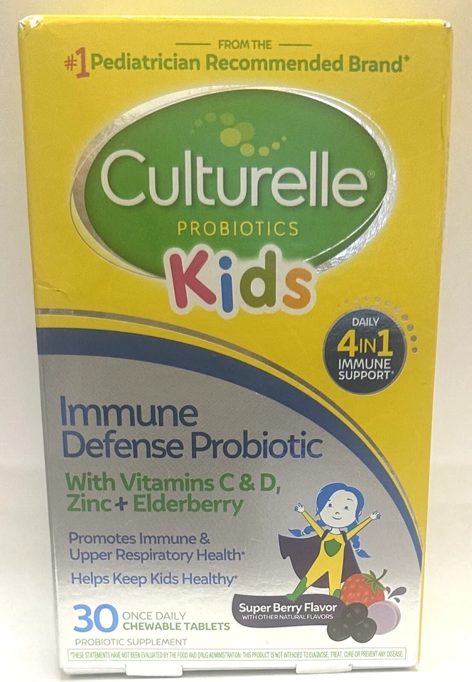 NUEVO Culturelle Niños Probióticos Defensa Inmune Probiótico 30 Masticable Exp:08/26 en adelante Foto 1 de 1