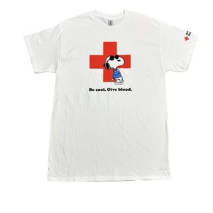 Snoopy American Red Cross T-Shirt Mens Medium Be Cool Give Blood 2023 Peanuts - Picture 1 of 8